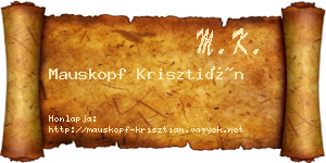 Mauskopf Krisztián névjegykártya
